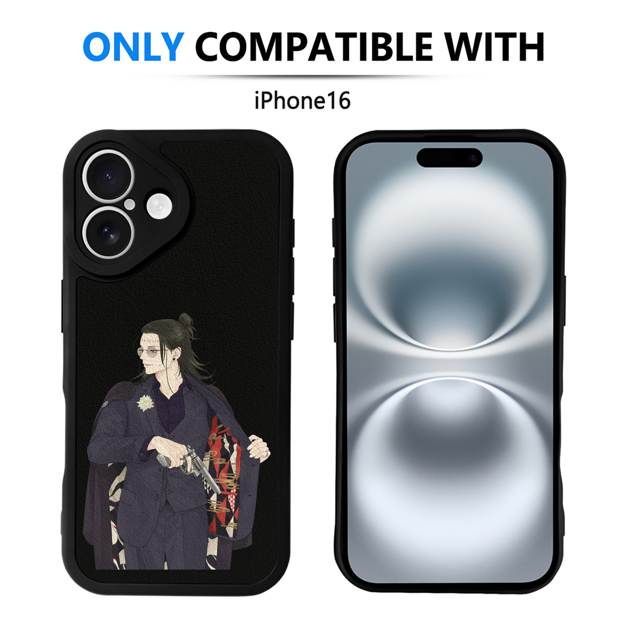 （画像用） 呪術廻戦 Jujutsu Kaisen 【iPhone 16シリーズ対応】シリコンスマホケース（レザー調） 材質：シリコン